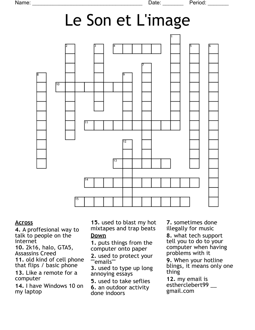 yours in french crossword