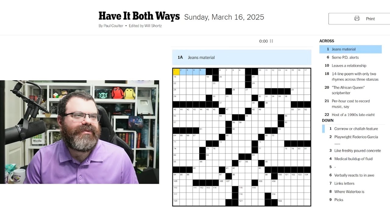 Learning Crossword Week 43 NYT Crossword Sunday March 16th 2025 YouTube