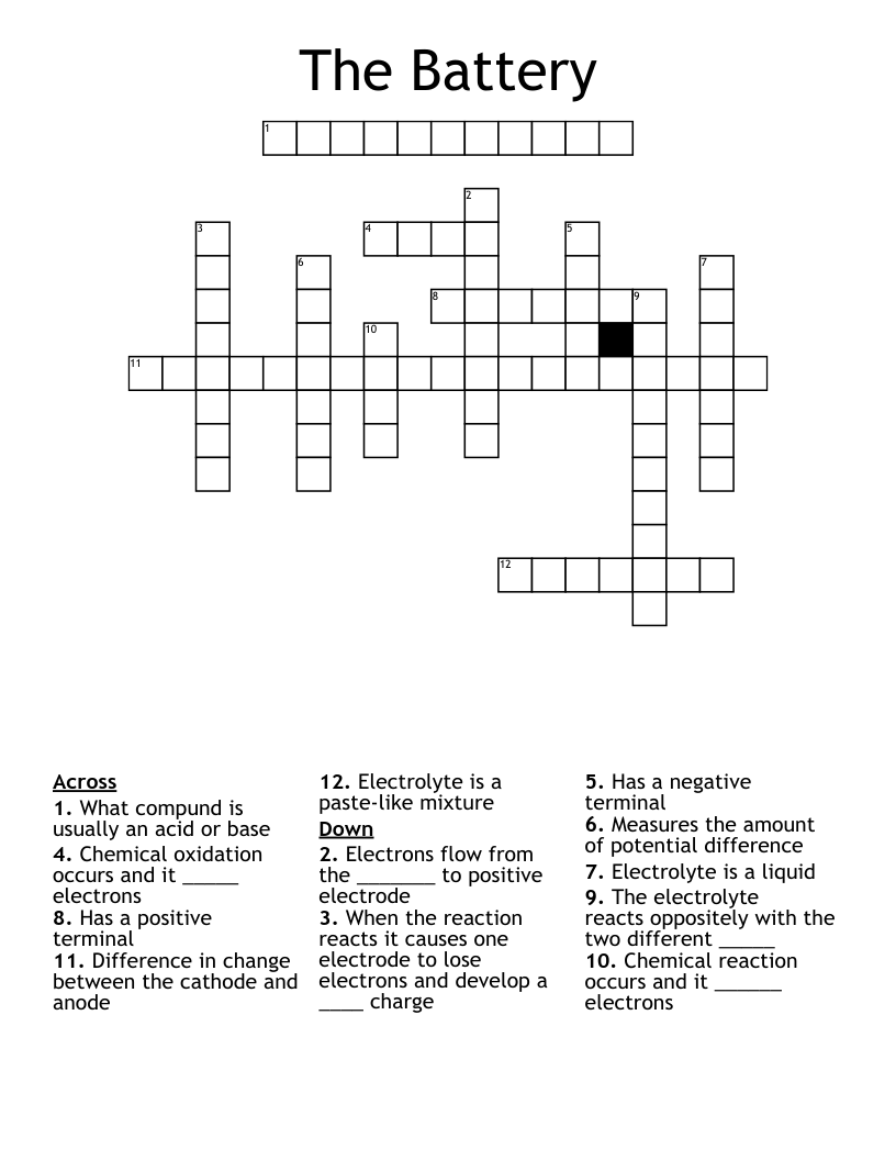 Lemon Battery Word Search WordMint