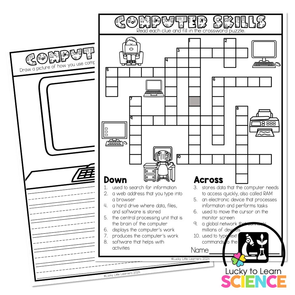 Lucky To Learn Science Computer Skills One Pager Lucky Little Learners