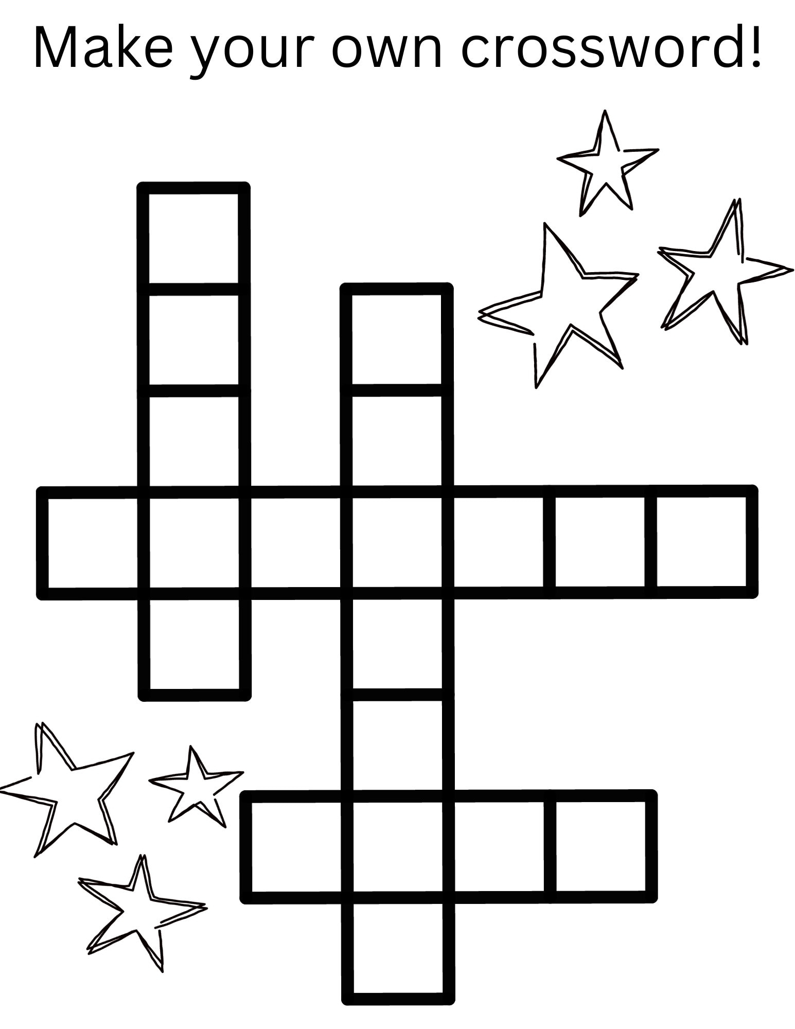 Make Your Own Crossword Homeschool Project Kids Printable Etsy