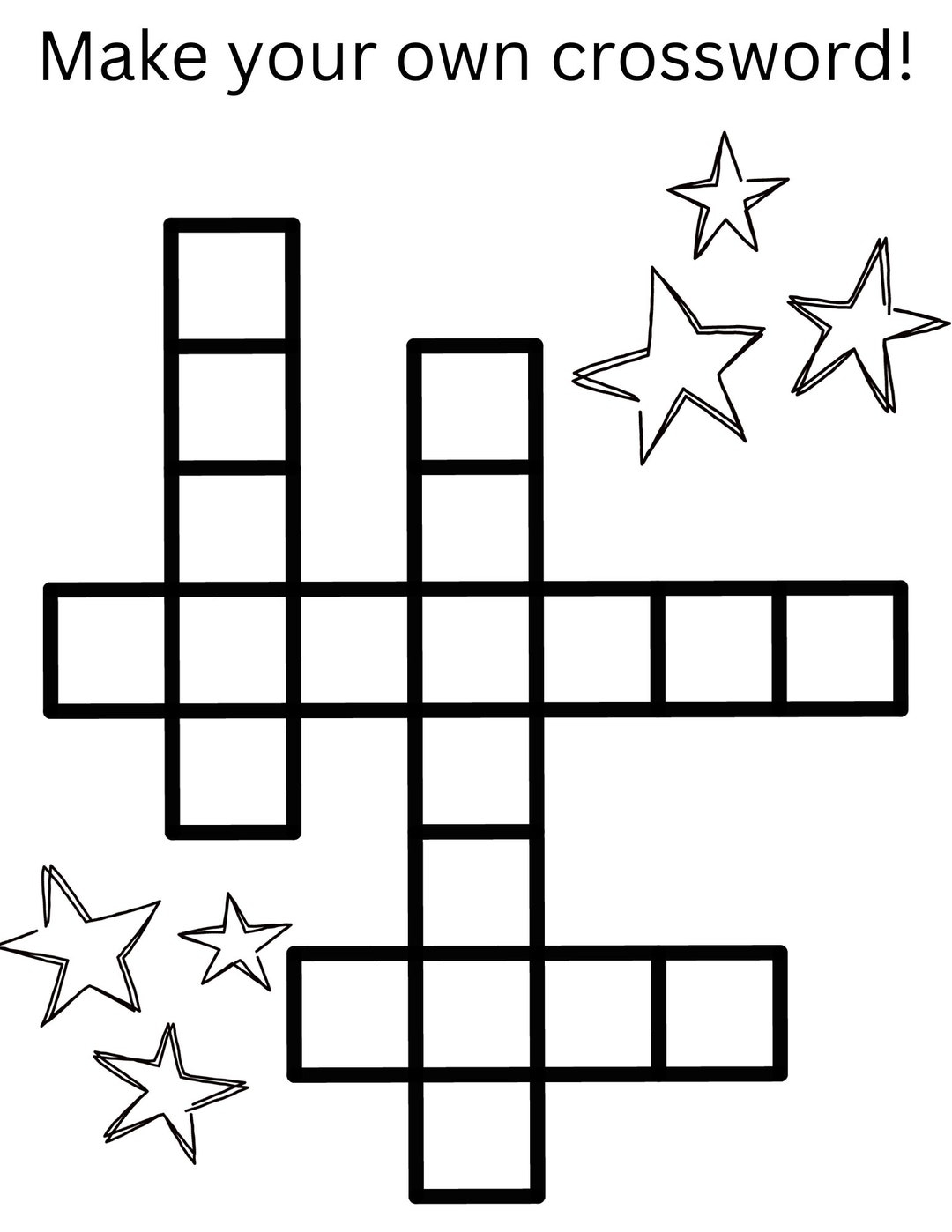 Make Your Own Crossword Homeschool Project Kids Printable Etsy