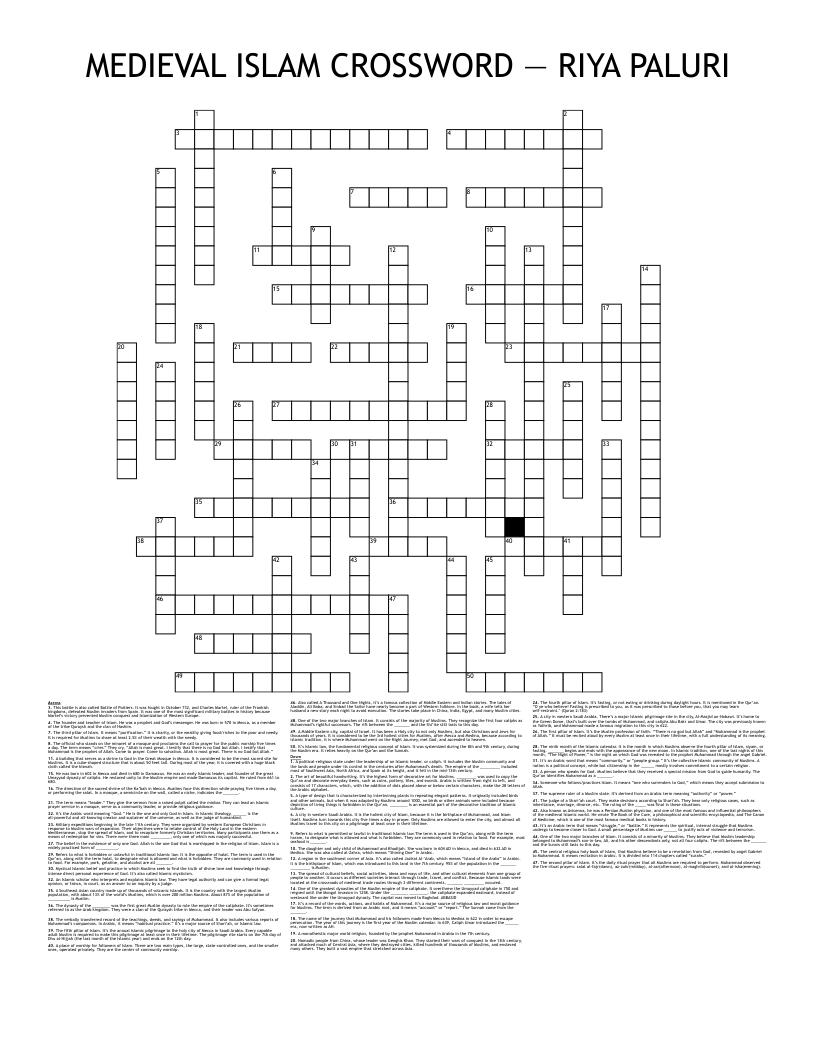 mosque leader crossword clue