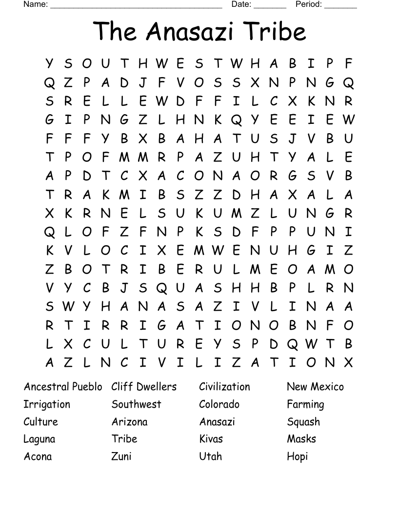 MESA VERDE Word Search WordMint