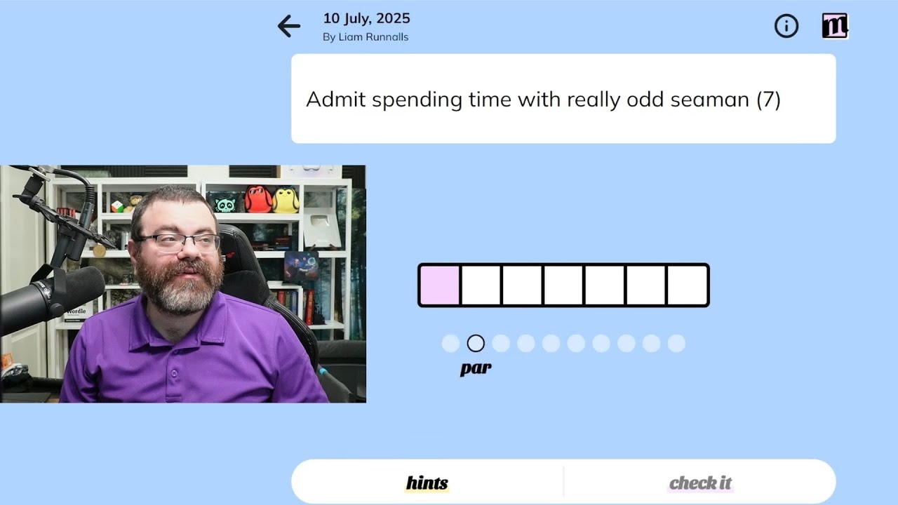 Minute Cryptic July 10th 2025 wordgames crypticcrossword crossword YouTube