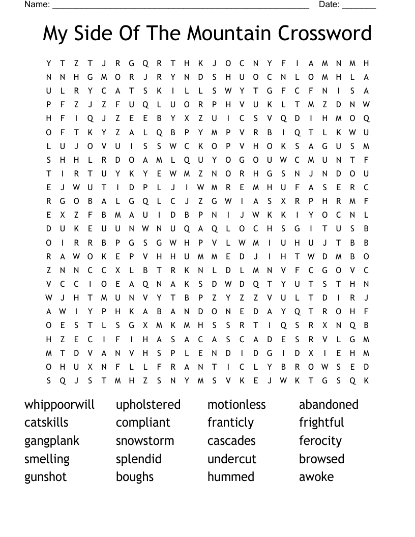Mountain Ridge Crossword 5 Letters Letters