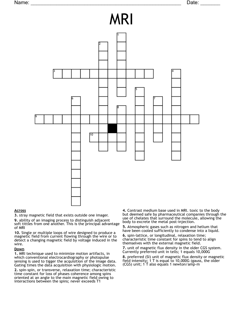 MRI Crossword WordMint