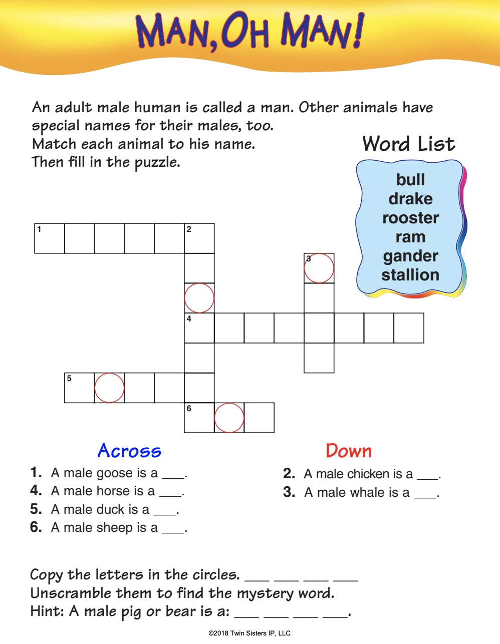 My First Crossword Puzzles Volume 3 Activity Book By Teach Simple