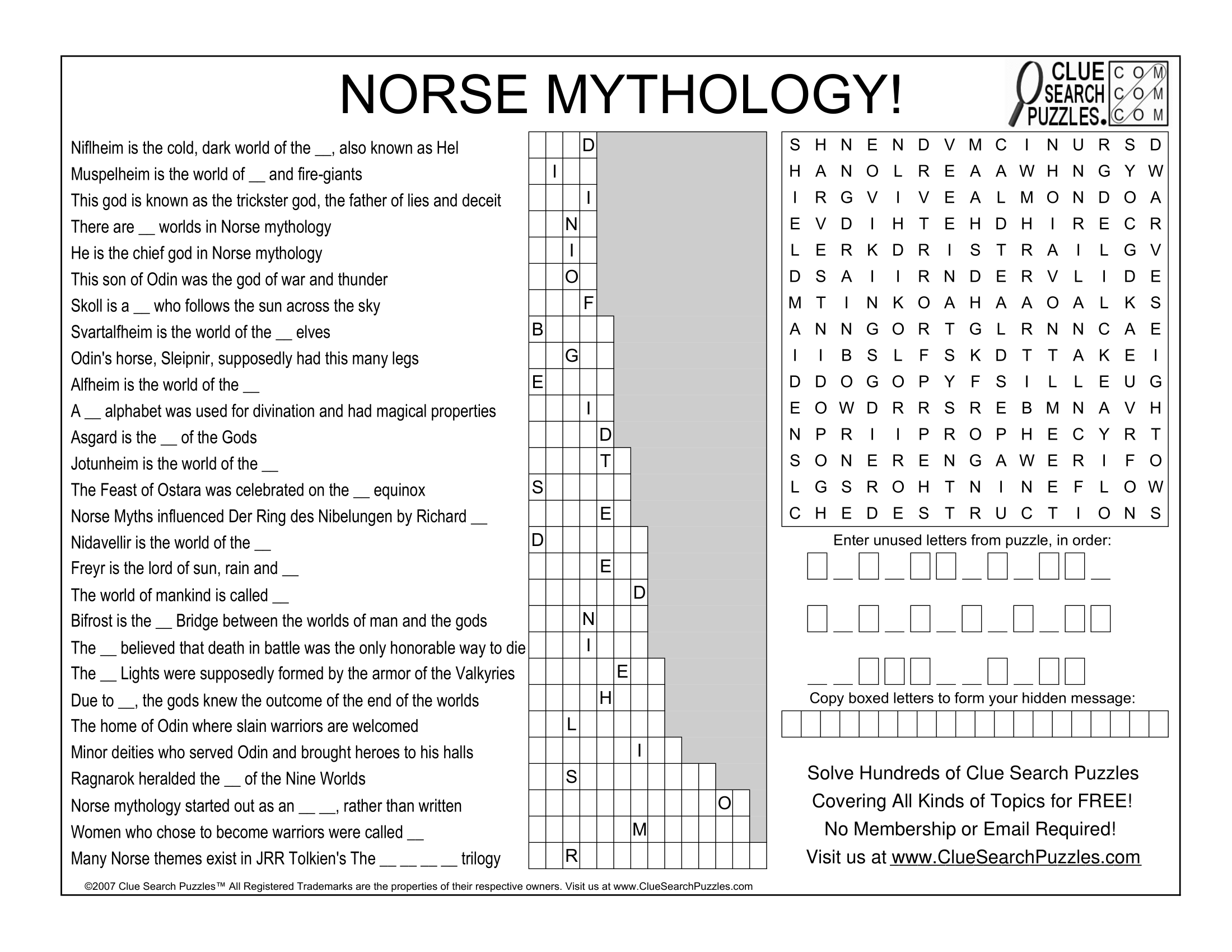 norse god crossword clue