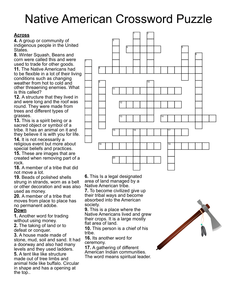 Native American People Crossword Clue
