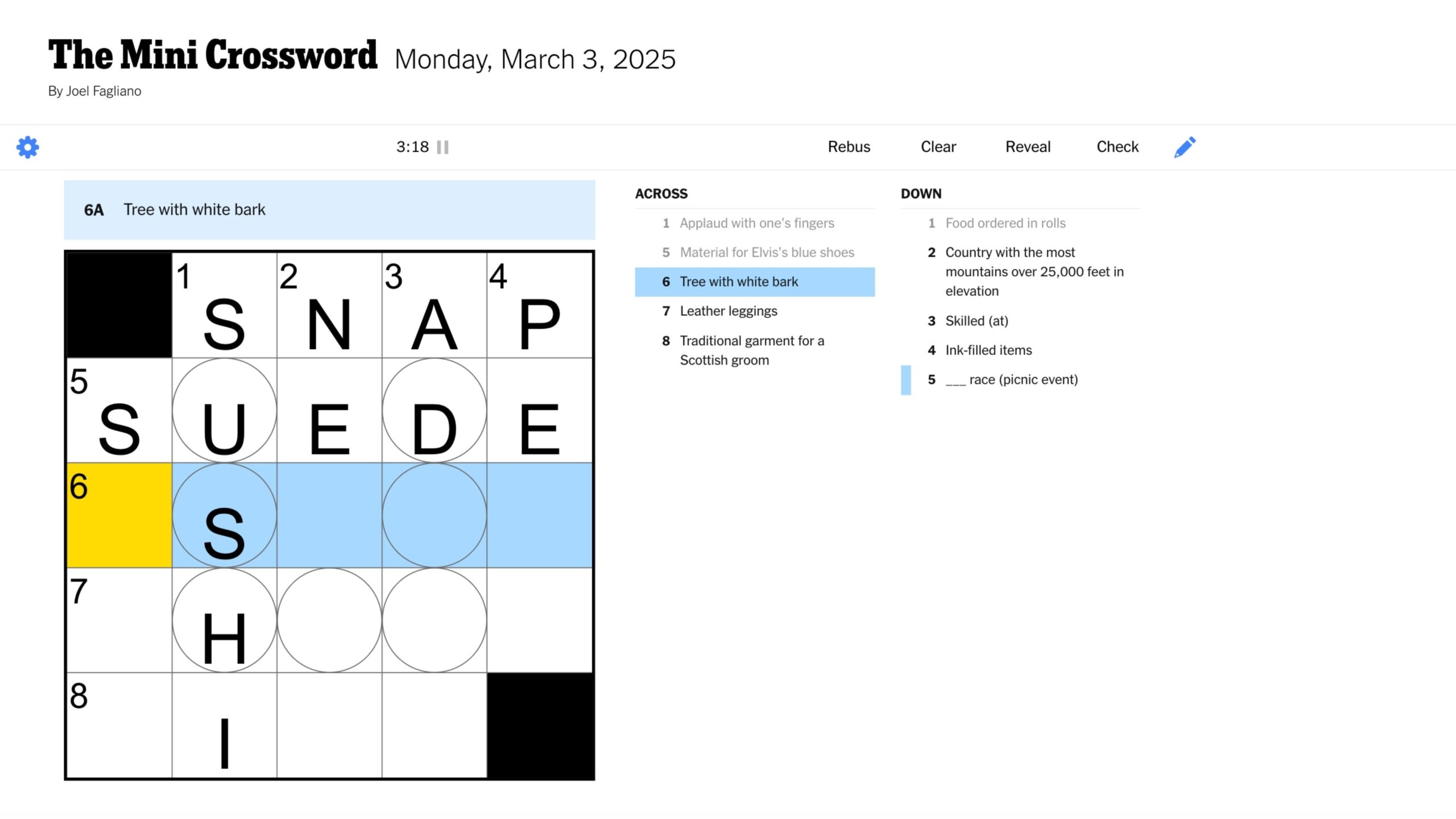 New York Times Mini Crossword Clues And Answers For May 26 2025