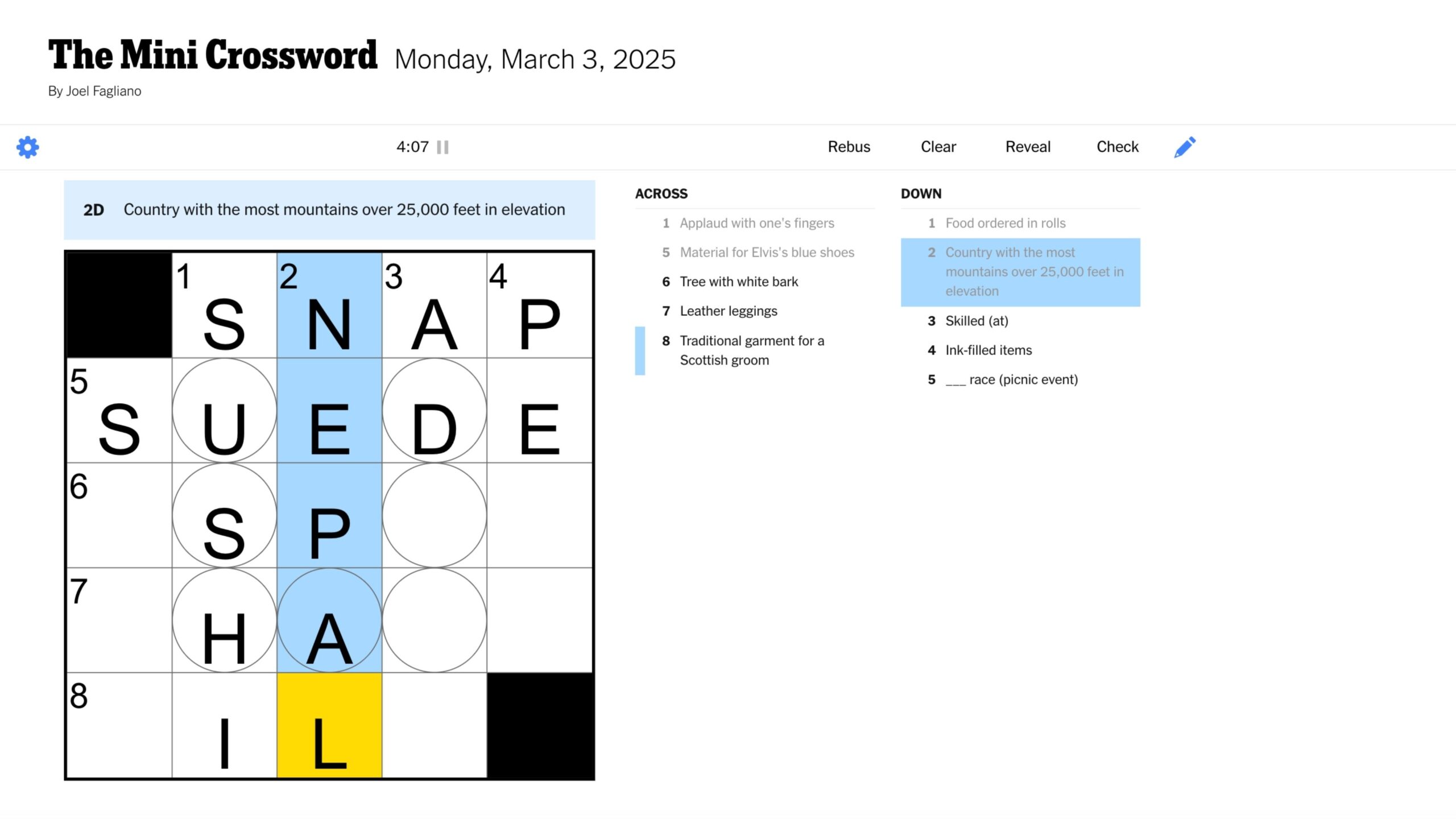 New York Times Mini Crossword Clues And Answers For May 30 2025