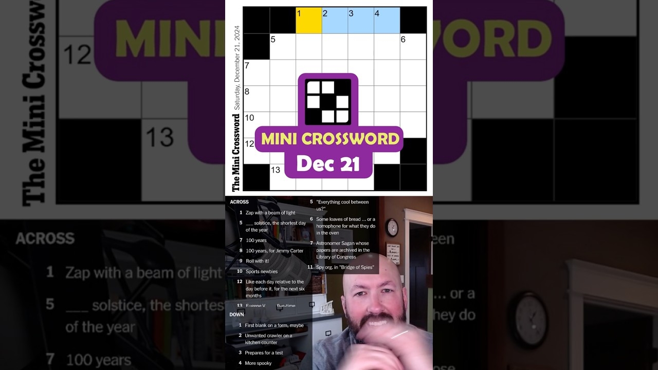 NYT Mini Crossword Dec 21 YouTube