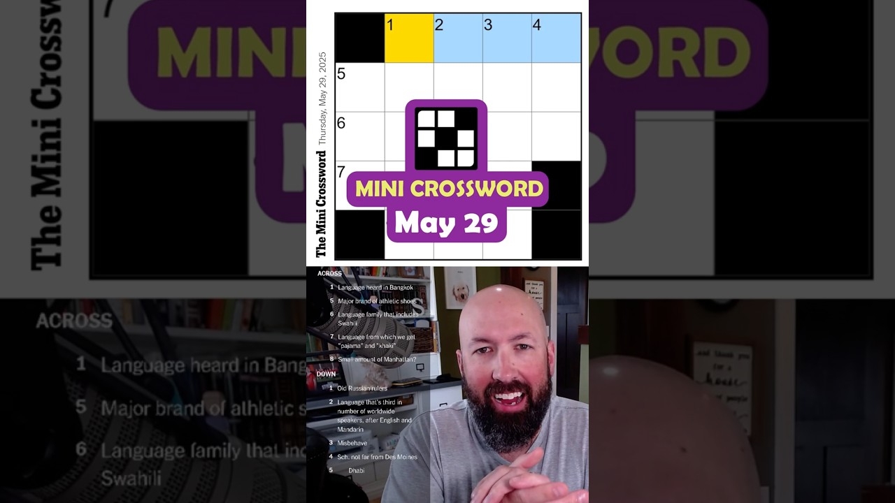 NYT Mini Crossword May 29 YouTube