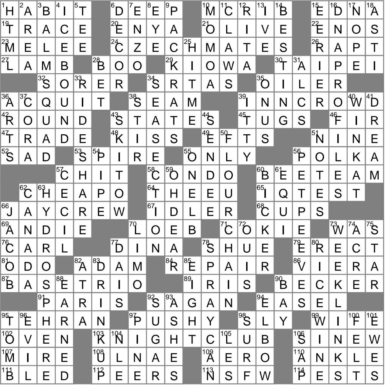 olive genus crossword clue