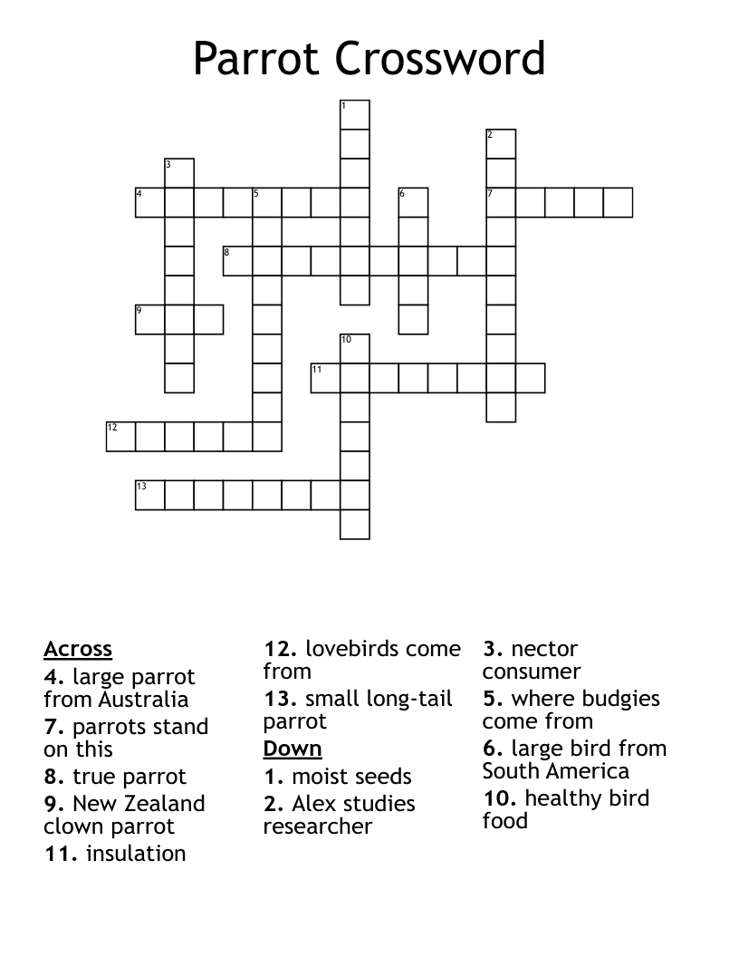 Parrot Crossword WordMint