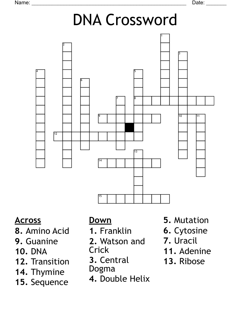 Part Of Dna Crossword Clue