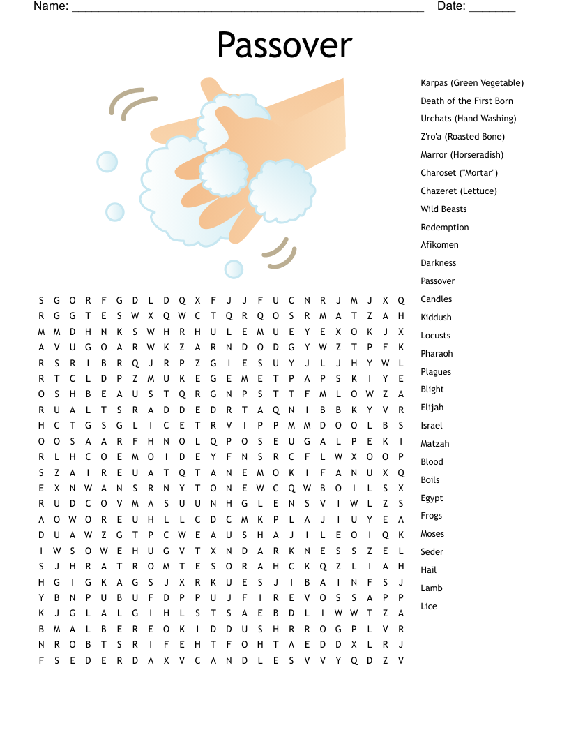Passover Crossword WordMint