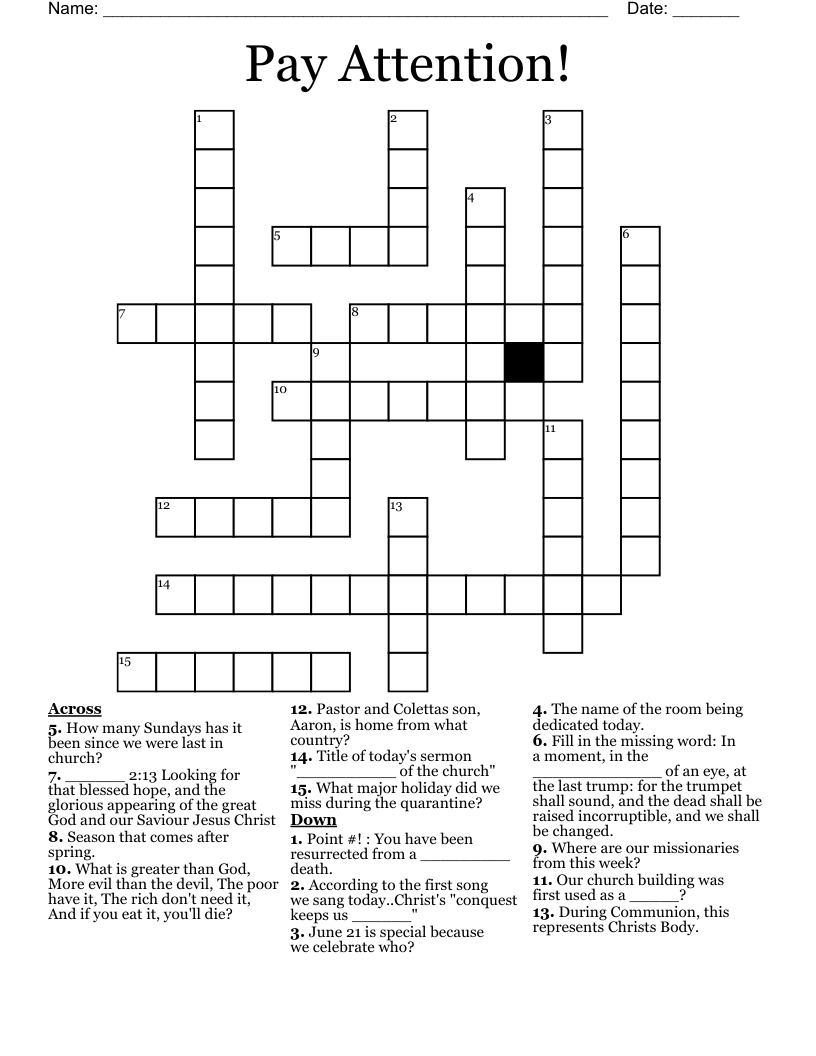 Pay Attention To Crossword Clue