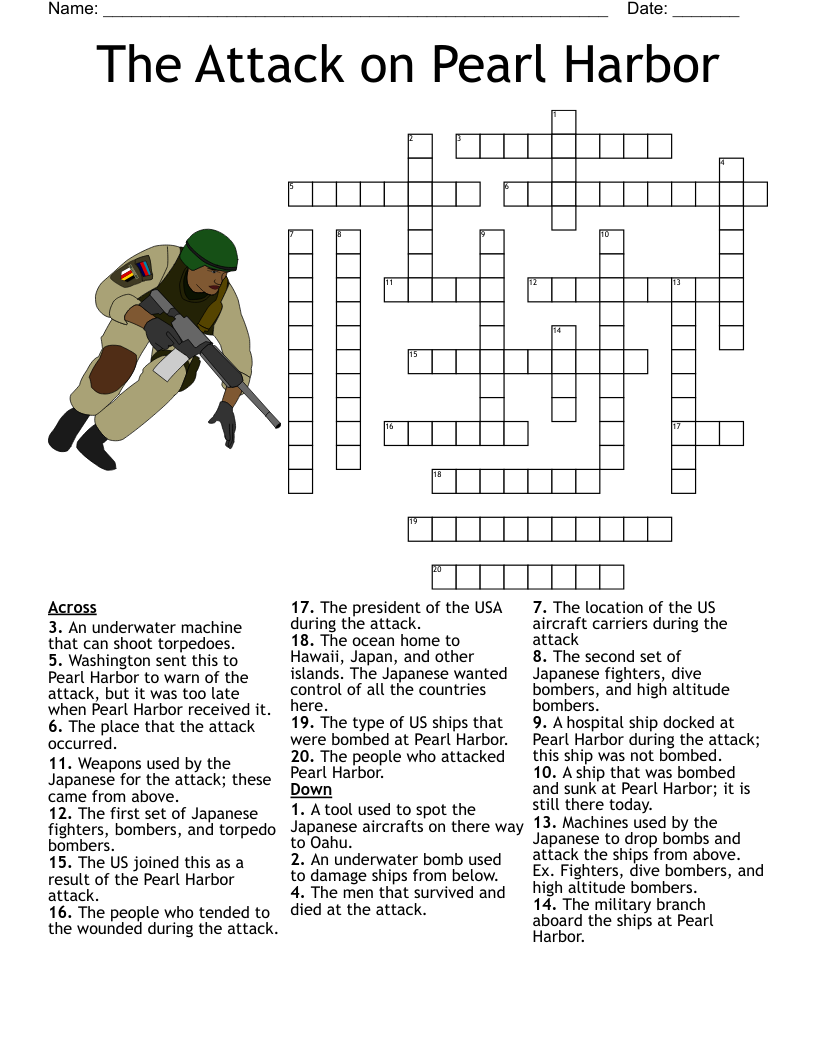 Pearl Harbor Crossword WordMint