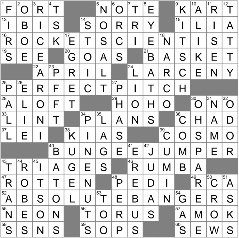 Pillow Structure Crossword Clue Archives LAXCrossword