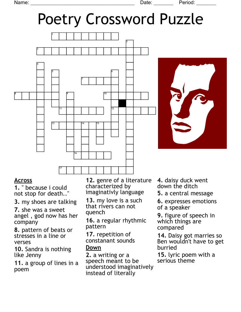 Poetry Crossword Puzzle WordMint