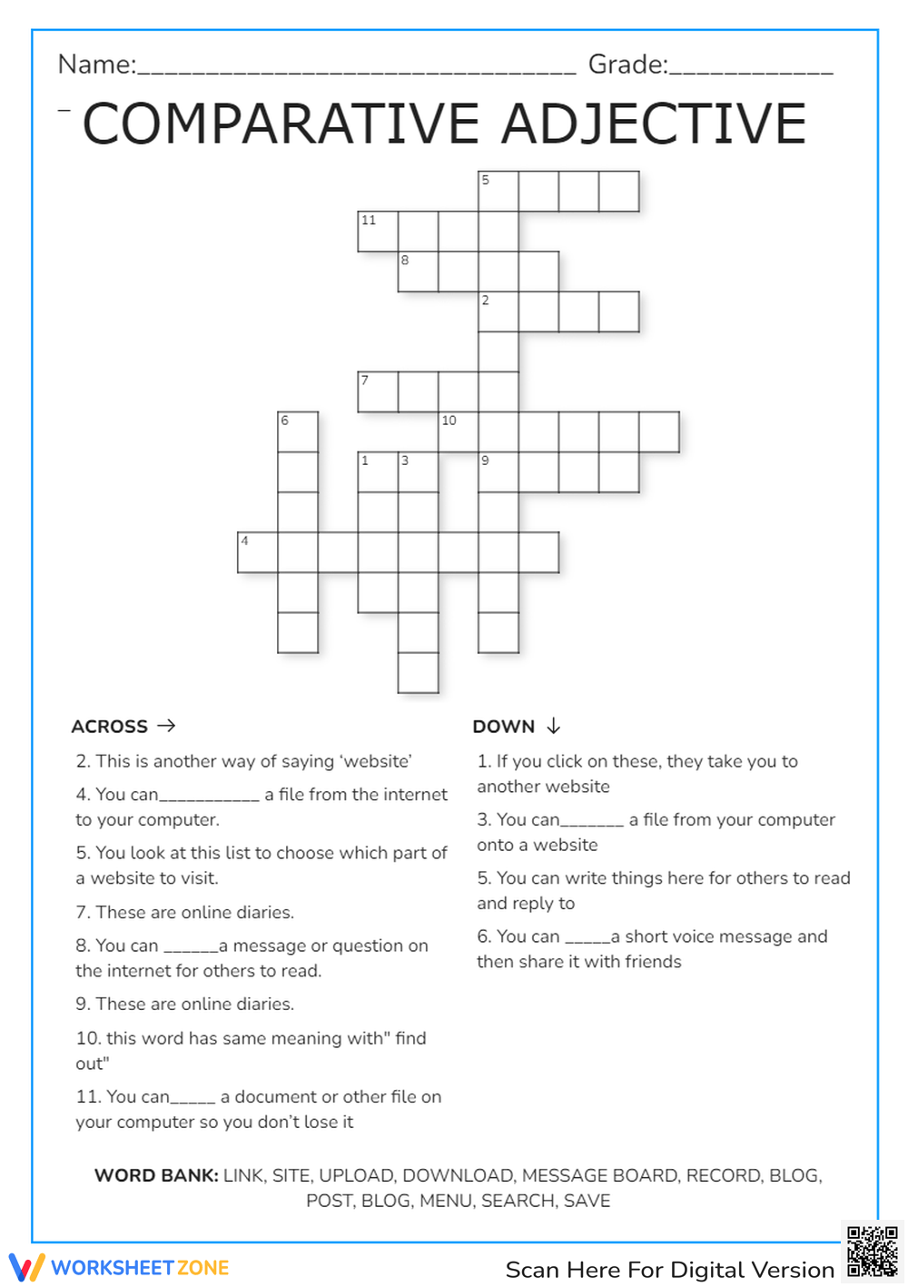 Printable Grade 4 Comparative And Superlative Adjectives Worksheets