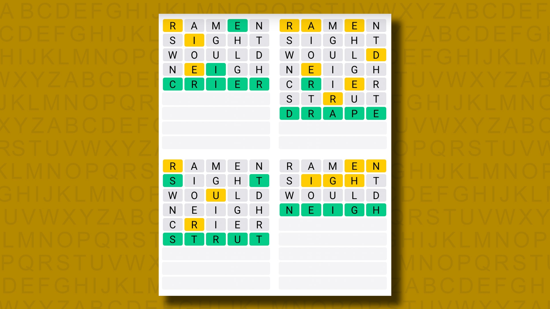 quordle word puzzle crossword