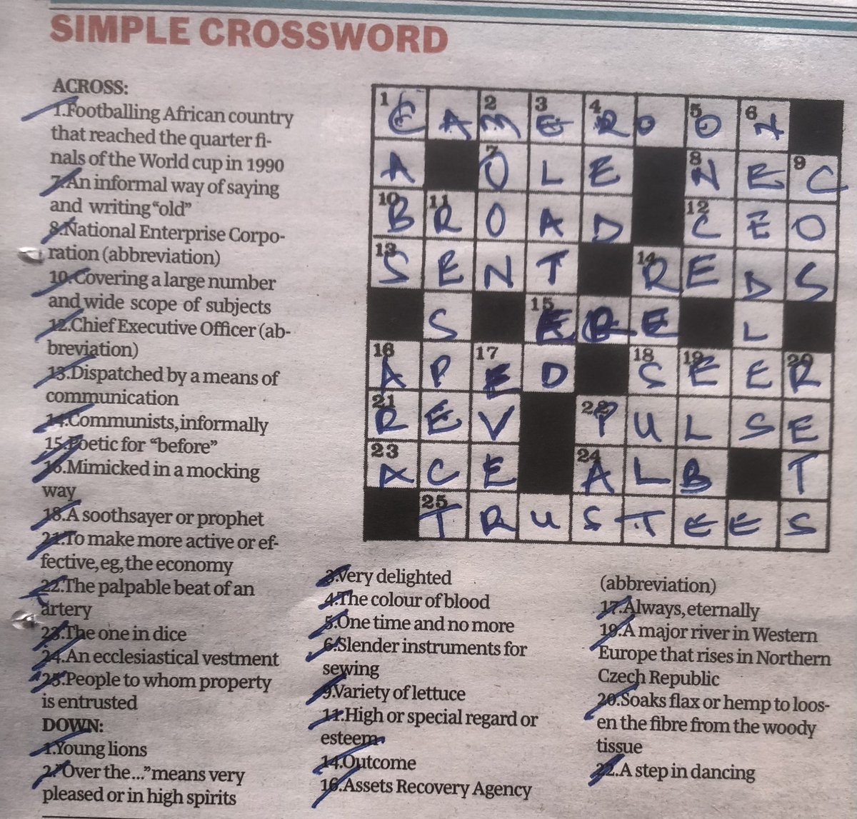 Raphael Obonyo On X I ve Finished The Crossword Puzzle In Today s Nation Africa And The Word For The Day Is OLE Informal Way Of Writing old A Good Day To Everyone Https t co FGhq23eJO6 X