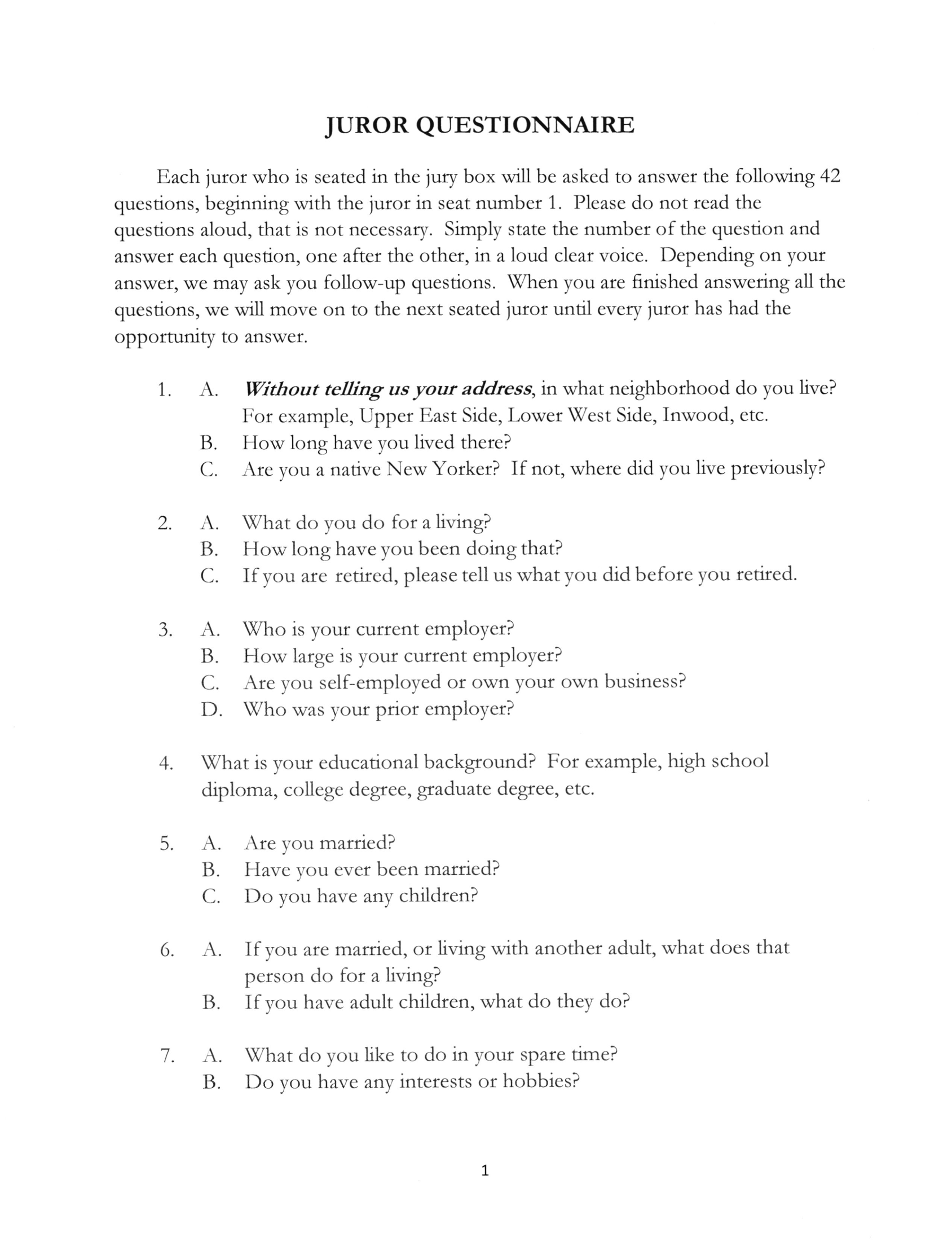 Read The Jury Questionnaire For Trump s Criminal Trial In Manhattan The New York Times
