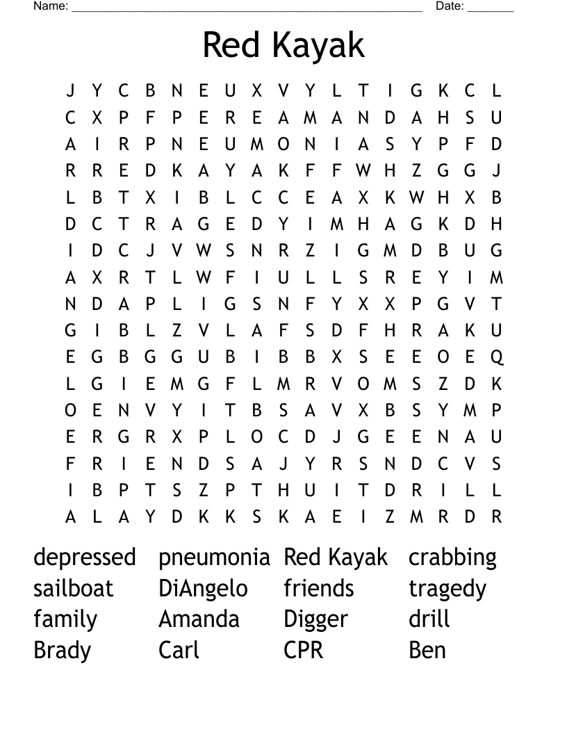 Red Kayak Crossword WordMint