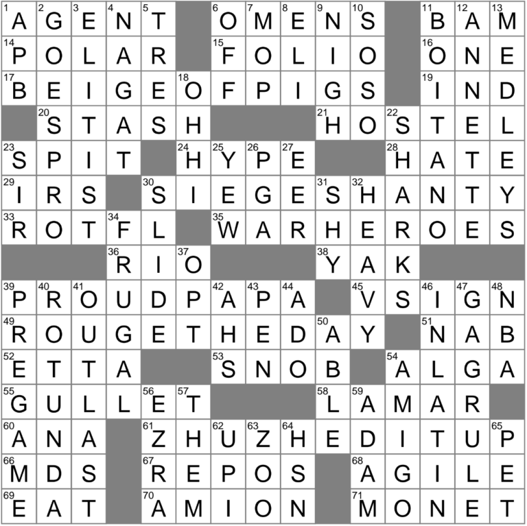 Representative Crossword Clue Archives LAXCrossword