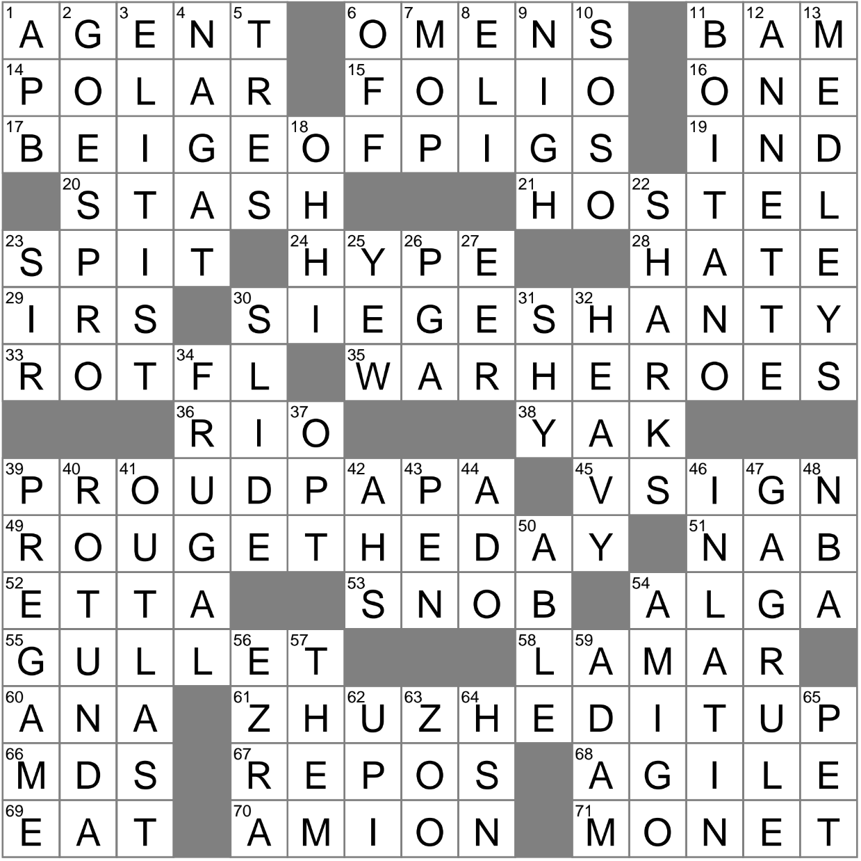 Representative Crossword Clue Archives LAXCrossword