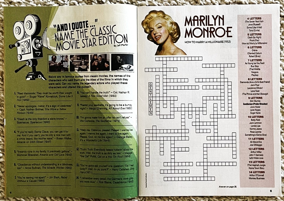 RETRO CRISS CROSS PUZZLES REMIND MAGAZINE TV GUIDE PUZZLER MOVIE STARS UNUSED EBay