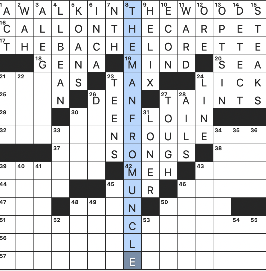 Rex Parker Does The NYT Crossword Puzzle Delilah Player In 1949 s Samson And Delilah FRI 6 18 21 Johnny With 10 World Series Of Poker Bracelets Mother Of The Four Winds