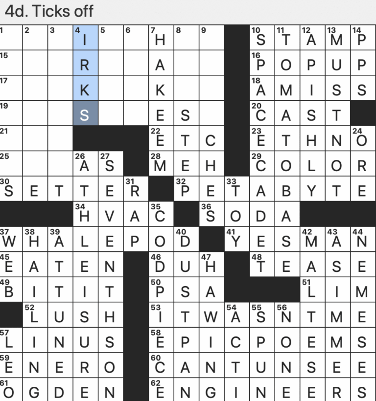 Rex Parker Does The NYT Crossword Puzzle Father Of Calypso SAT 10 15 22 Corp With Red Umbrella Implied In Its Logo Latin Music Duo What Classic Sonnets Do Fashion Trend Embraced By Fendi And Versace The First T Of TOTY Is Shocked Or 