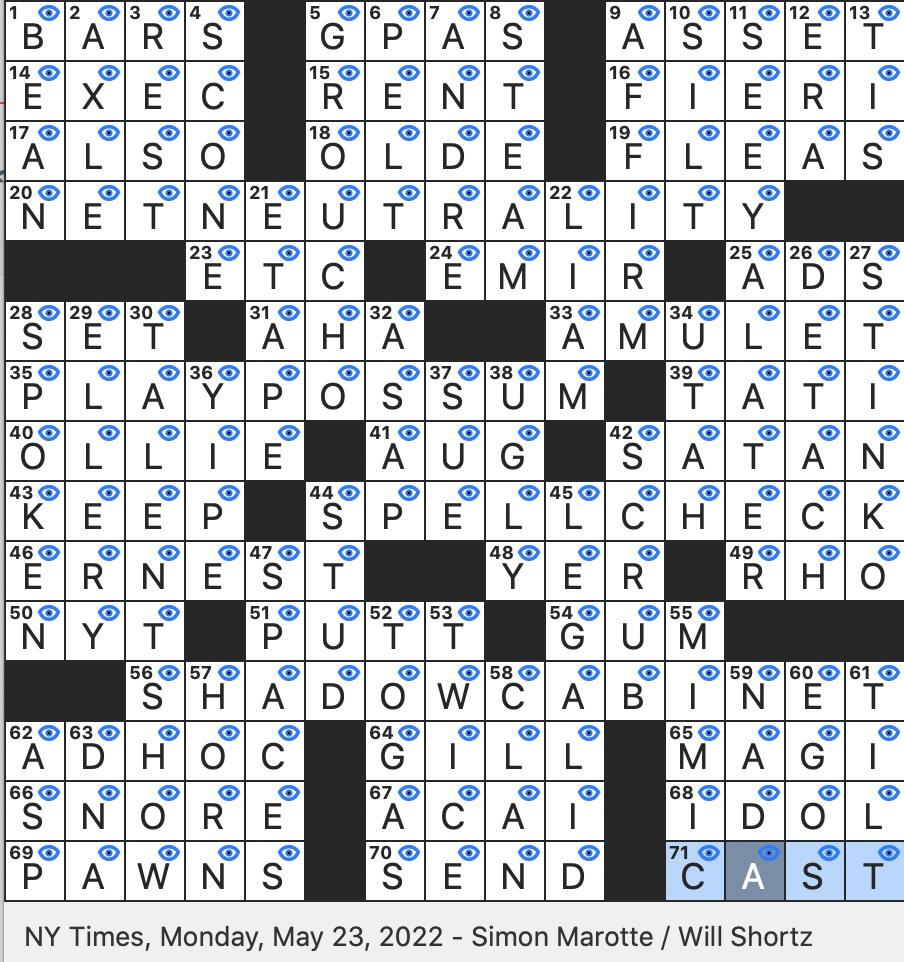 Rex Parker Does The NYT Crossword Puzzle French Word For A Leg Of The Tour De France MON 5 23 22 Opposition Party Group In British Politics Drunk In Dated Slang 