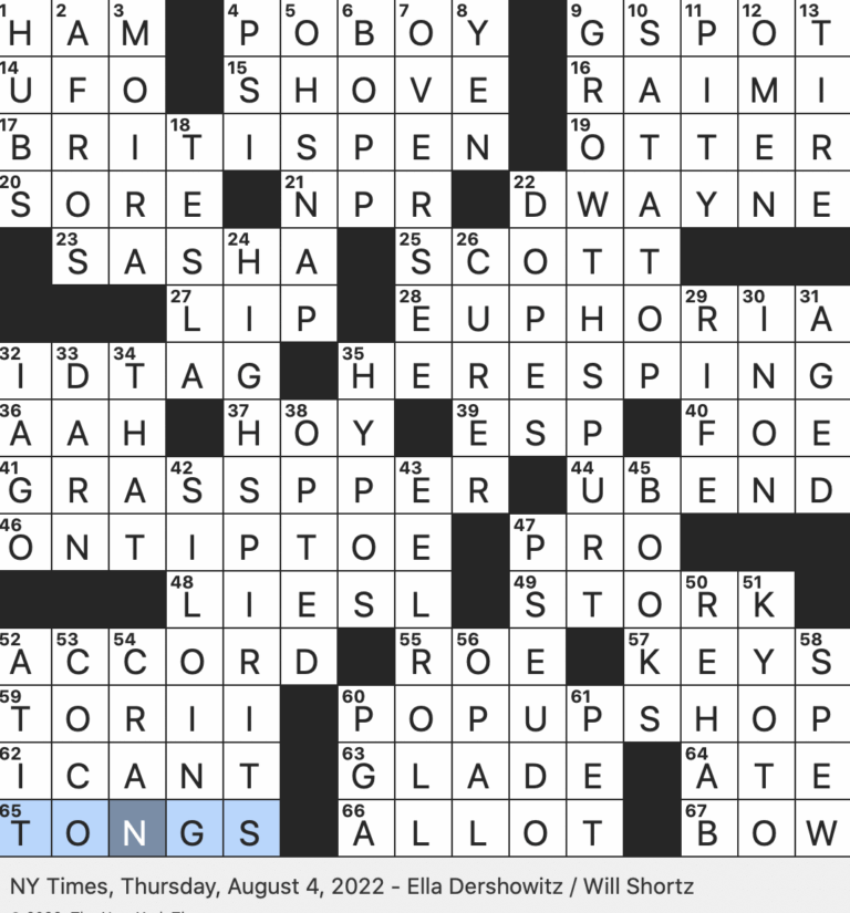 Rex Parker Does The NYT Crossword Puzzle Go All In In Poker Lingo THU 8 4 22 After dinner Drink Made With Creme De Menthe Letter shaped Piece Of Piping Tobiko Or
