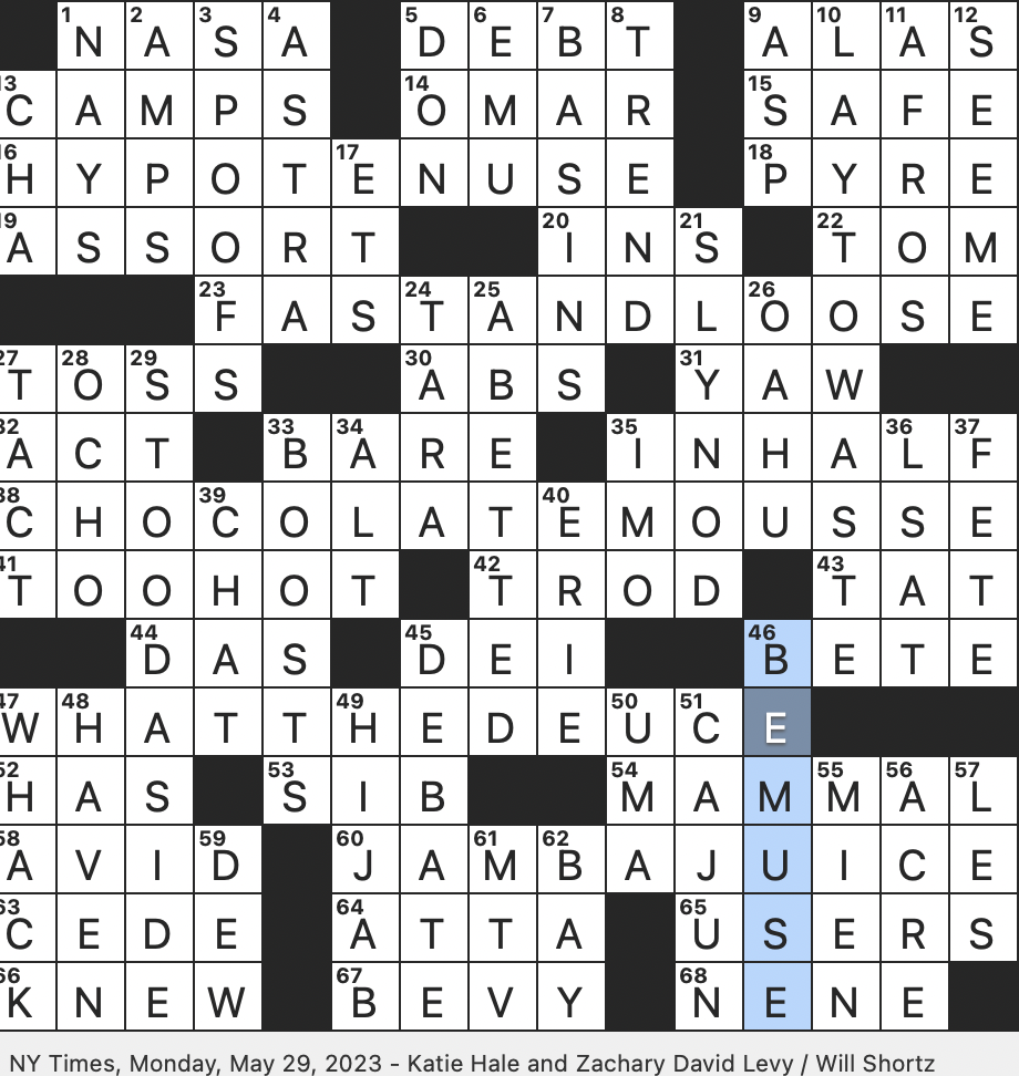 Rex Parker Does The NYT Crossword Puzzle Head Covering Whose Name Means curtain In Arabic MON 5 29 23 Quaint Cry Of Surprise Off In Mob speak Smoothie Chain Founded In
