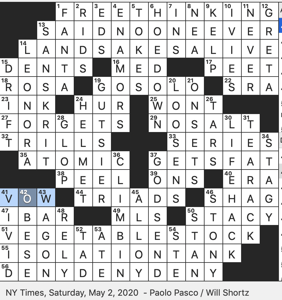 Rex Parker Does The NYT Crossword Puzzle Heroine In Verdi s Il Trovatore SAT 5 2 20 Obsessive Fan Slangily Title Song Character Who s Asked Did Your Mom Get Back From Her