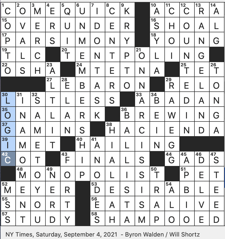 Rex Parker Does The NYT Crossword Puzzle Hippie Confab SAT 9 4 21 Iranian Port Near The Iraq Border Malt Liquor Bottle In Slang Ancient Siege Weapon For Launching Stones 
