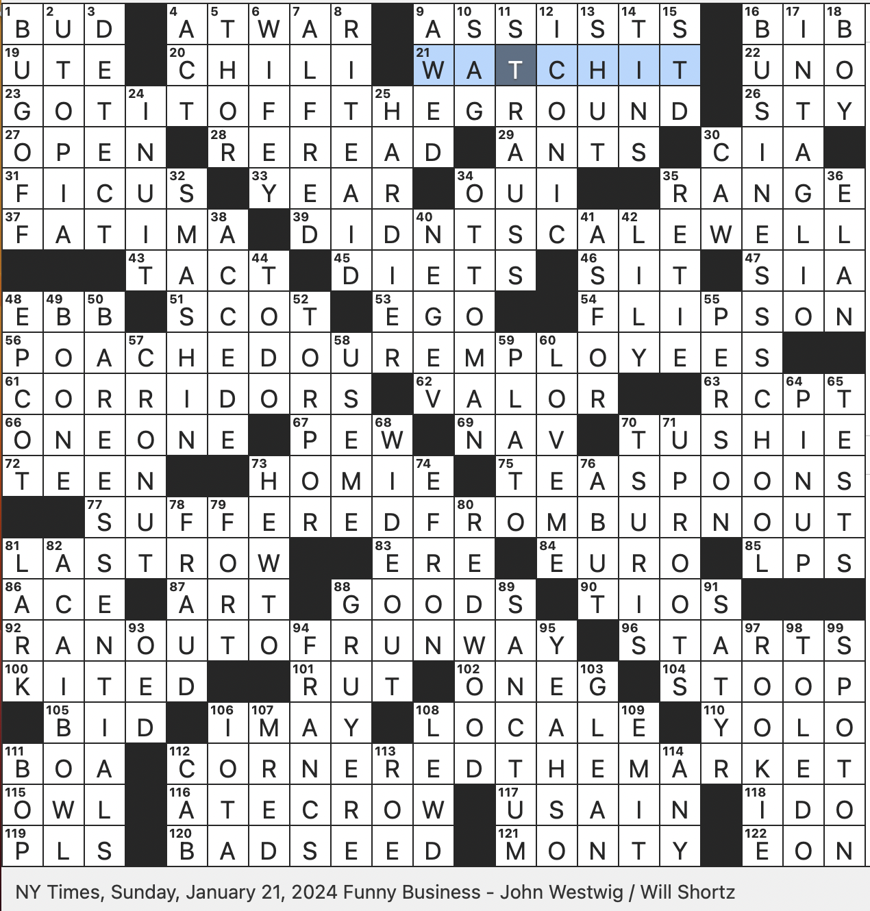 Rex Parker Does The NYT Crossword Puzzle Opposite Of Relief In Printmaking SUN 1 21 24 Aid In Getting A Leg Up Exclamation Before An Ill advised Action Maybe Moose s Mating