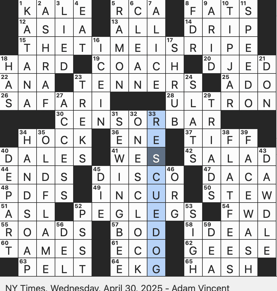 Rex Parker Does The NYT Crossword Puzzle Pirates Support Group WED 4 30 25 Stitchers Gathering Alternative To A Blur Or Pixelation Wonderland Interloper Ghani Former Afghan President