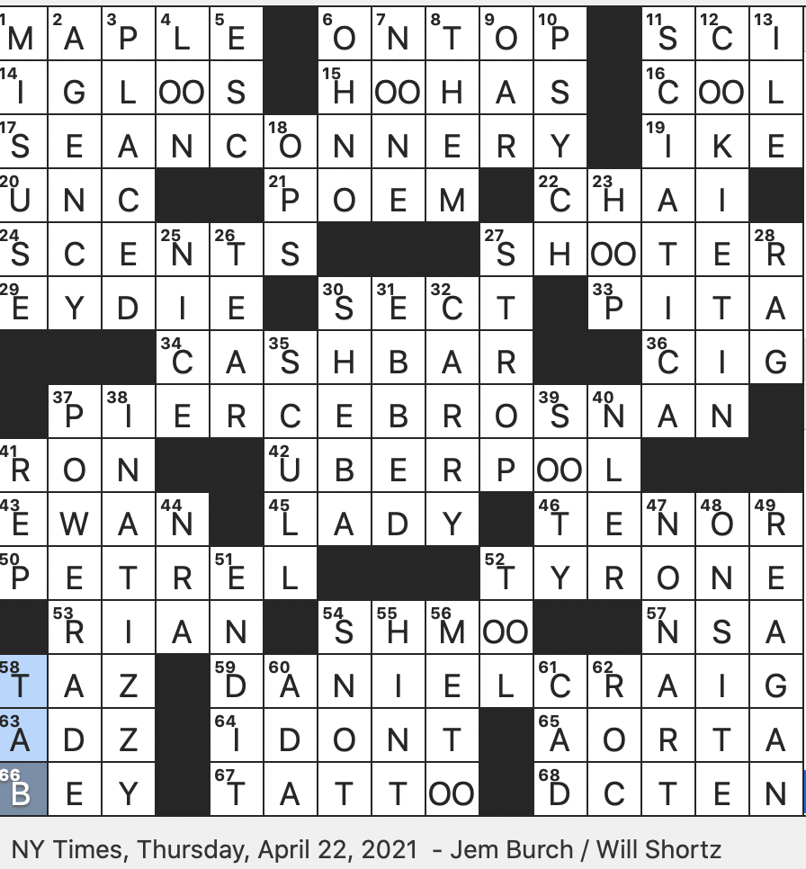 Rex Parker Does The NYT Crossword Puzzle Producer Of Whirligigs THU 4 22 21 Quarters Seen In Some Parts Of Canada Li l Abner Character Shaped Like A Bowling Pin Light