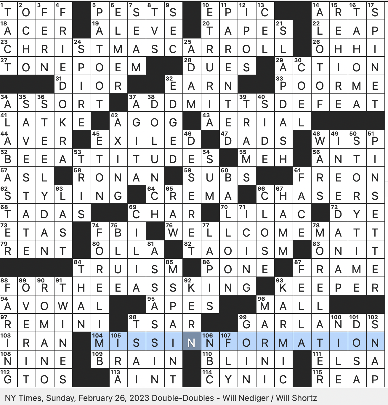Rex Parker Does The NYT Crossword Puzzle Western Settlement Area Led By Brigham Young SUN 2 26 23 Ceramic Stewpot Screenwriter actress Michaela Flagella Relatives Adjust The Spacing Between In