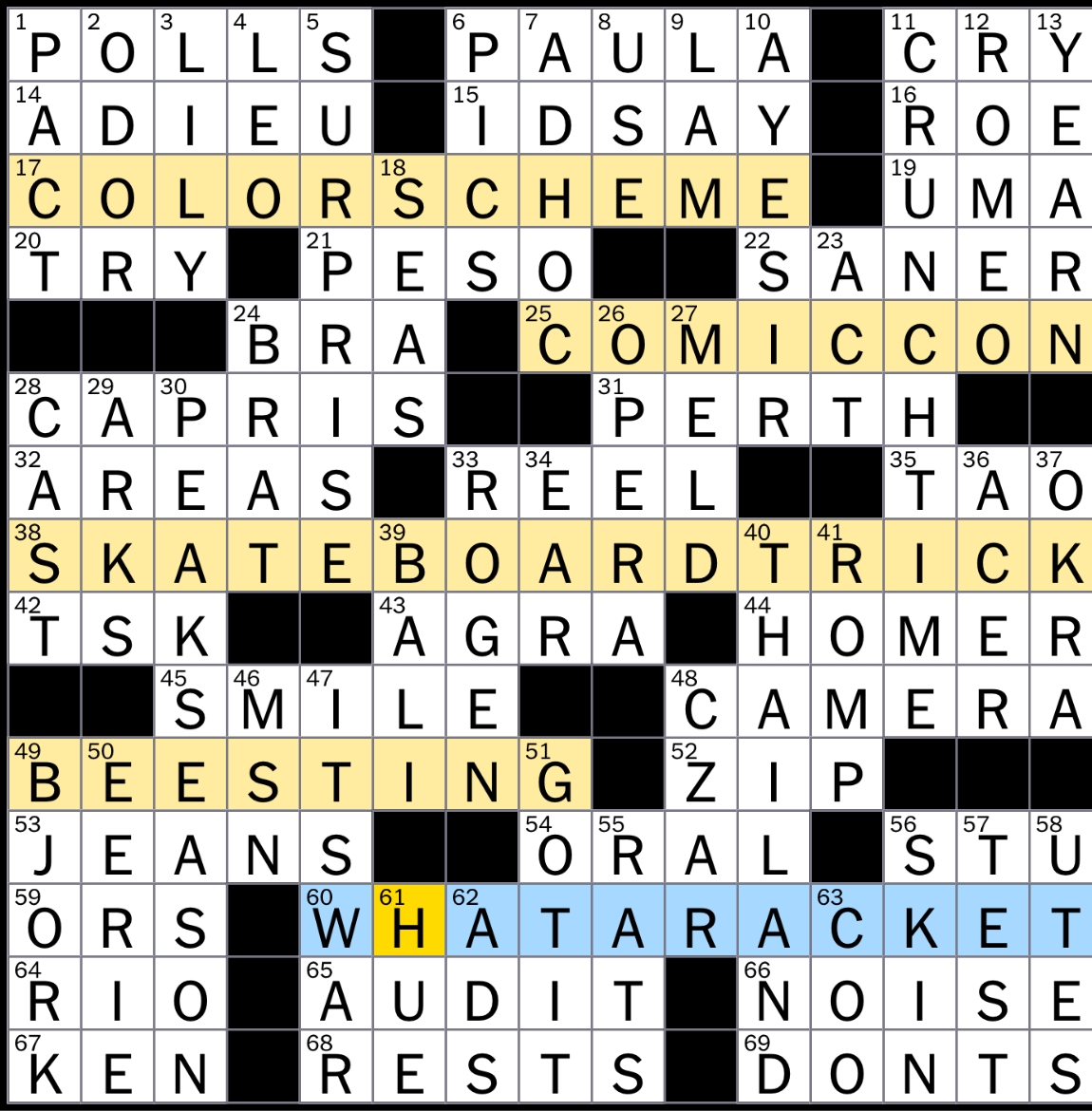 Rex Parker Does The NYT Crossword Puzzle Where Things Can Be Bought With Baht MON 7 8 2024 Titular Shakespearean Teenager Puccini s La Rondine Or Turandot Kind Of Exam That