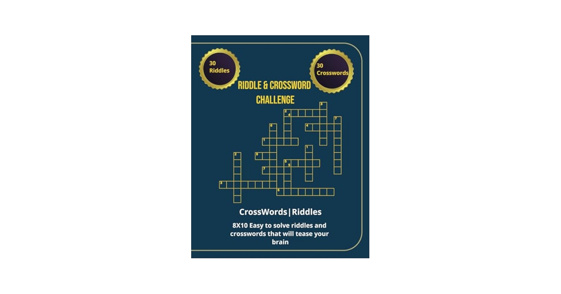 Riddle Crossword Challenge 8X10 Easy To Solve Riddles And Crosswords Brain Teaser 30 Riddles 30 Cross Words Vrabie Constantin 9798305851649 Amazon Books