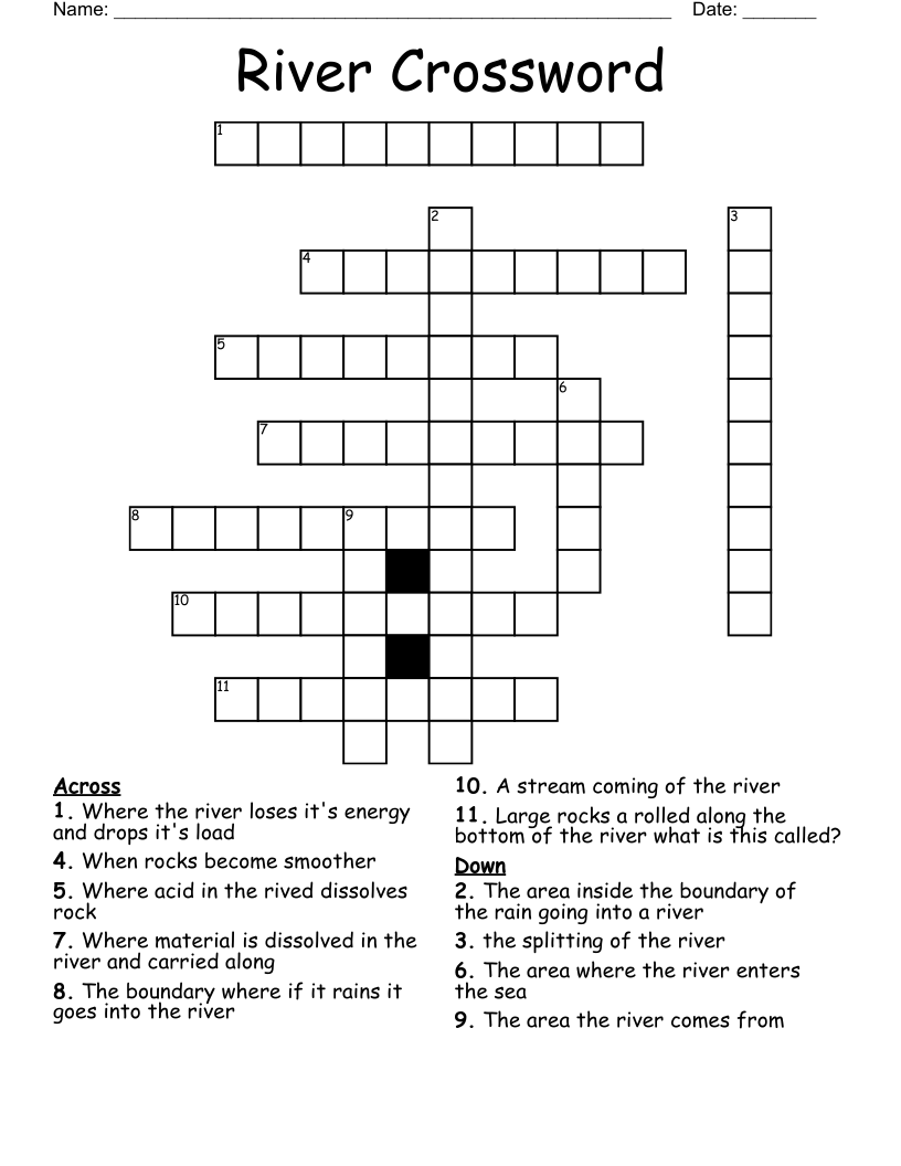 River Crossword WordMint River Crossword WordMint