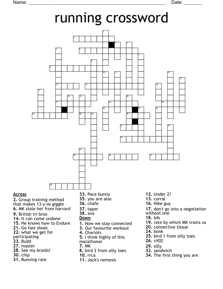 Running Crossword WordMint
