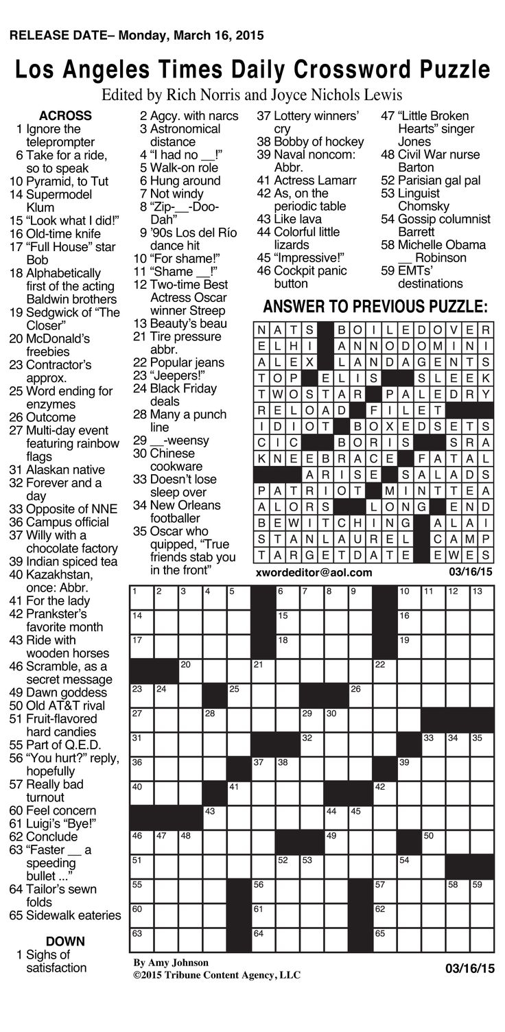 free daily crossword puzzle